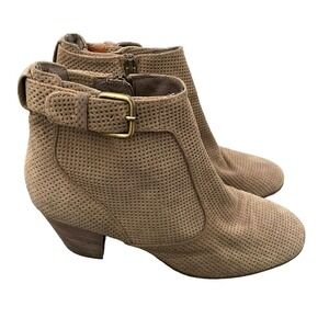 AQUATALIA‎ France Bark Perforated Suede Ankle Booties Size 6.5